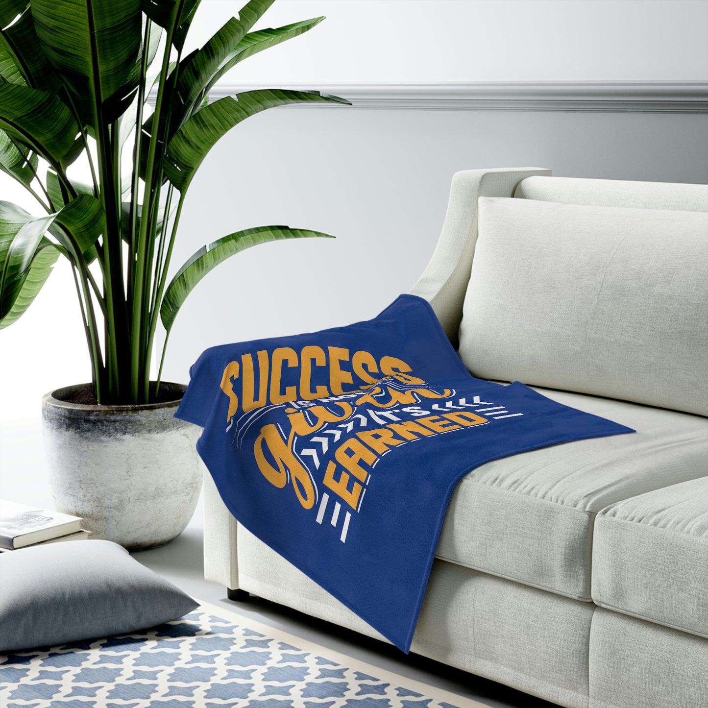 Success is not given its earned motivational blanket - Velveteen Plush Blanket