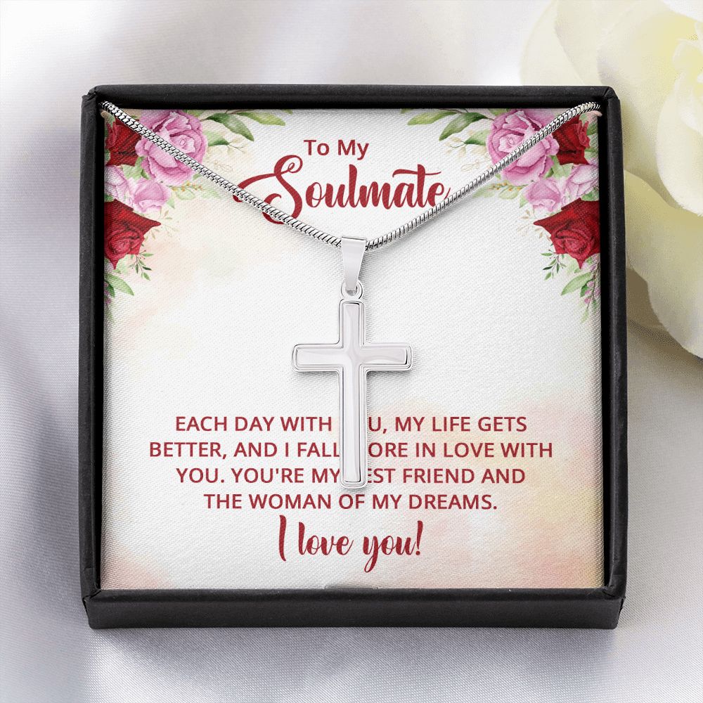 To My Soulmate - You're my best friend and the Woman of my dreams Stainless steel necklace perfect for gift