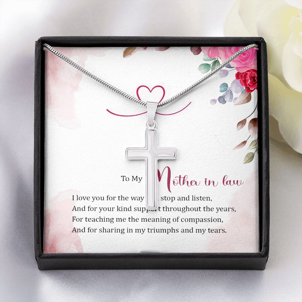 To my Mother in Law Wear your faith proudly with this stunning artisan-crafted Stainless Steel Cross Necklace.