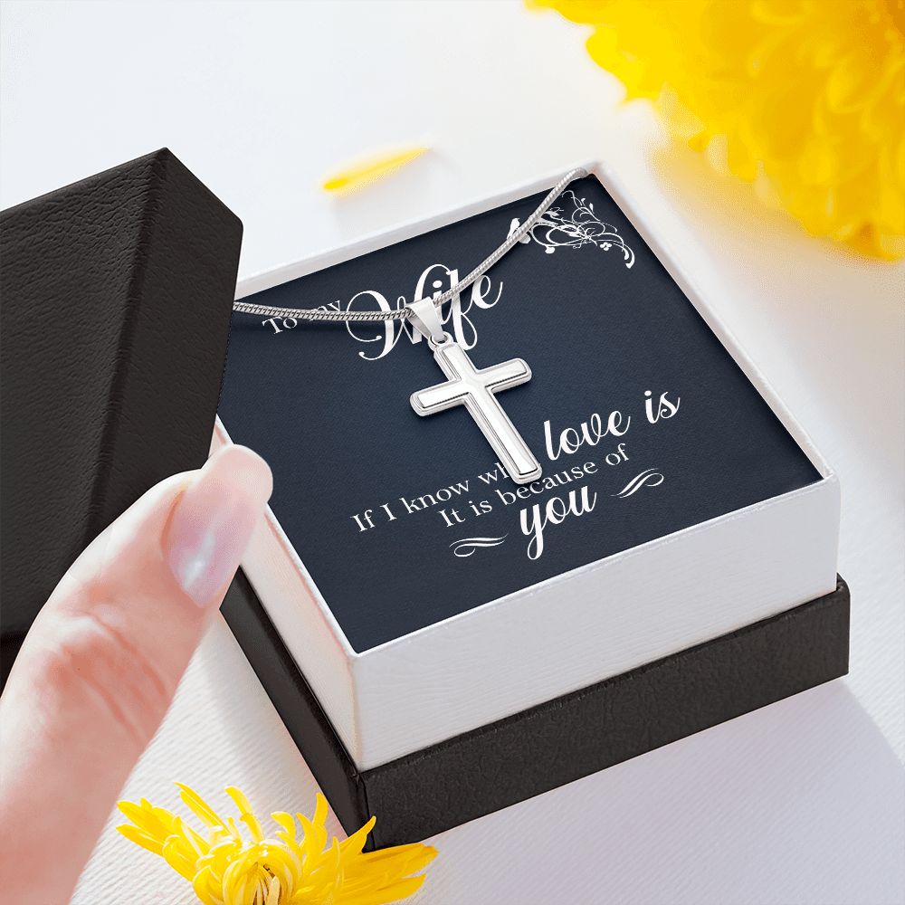 If I know what love is Wear your faith proudly with this stunning artisan-crafted Stainless Steel Cross Necklace.
