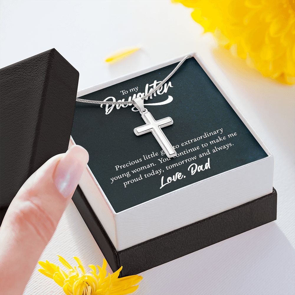 To my daughter Wear your faith proudly with this stunning artisan-crafted Stainless Steel Cross Necklace.