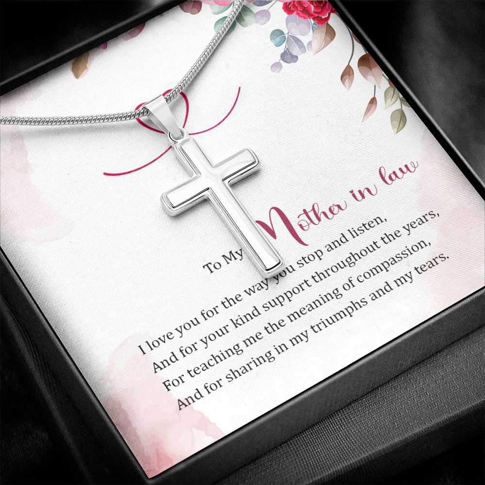 To my Mother in Law Wear your faith proudly with this stunning artisan-crafted Stainless Steel Cross Necklace.