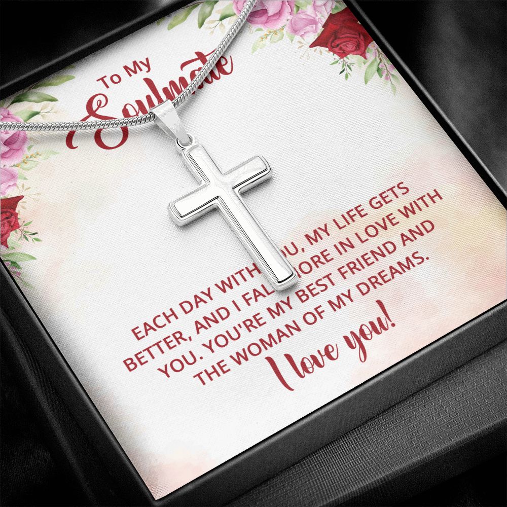 To My Soulmate - You're my best friend and the Woman of my dreams Stainless steel necklace perfect for gift