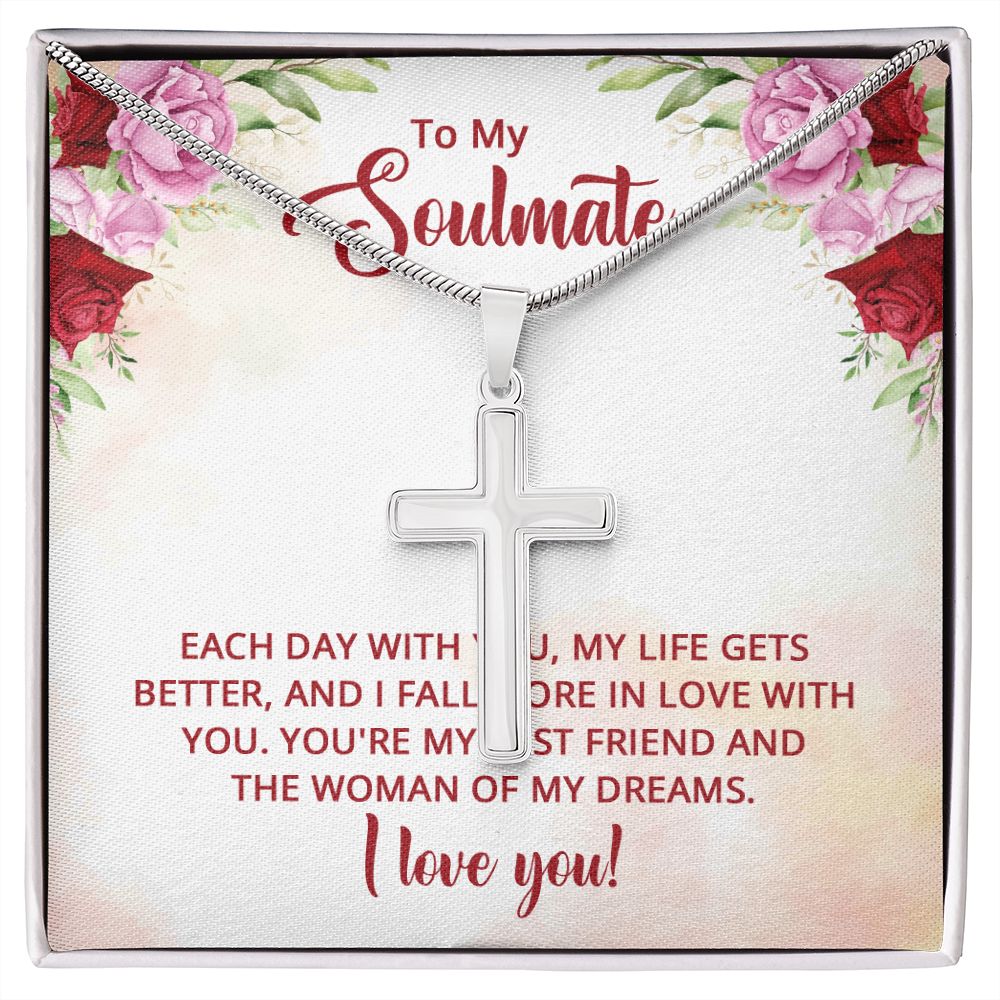 To My Soulmate - You're my best friend and the Woman of my dreams Stainless steel necklace perfect for gift