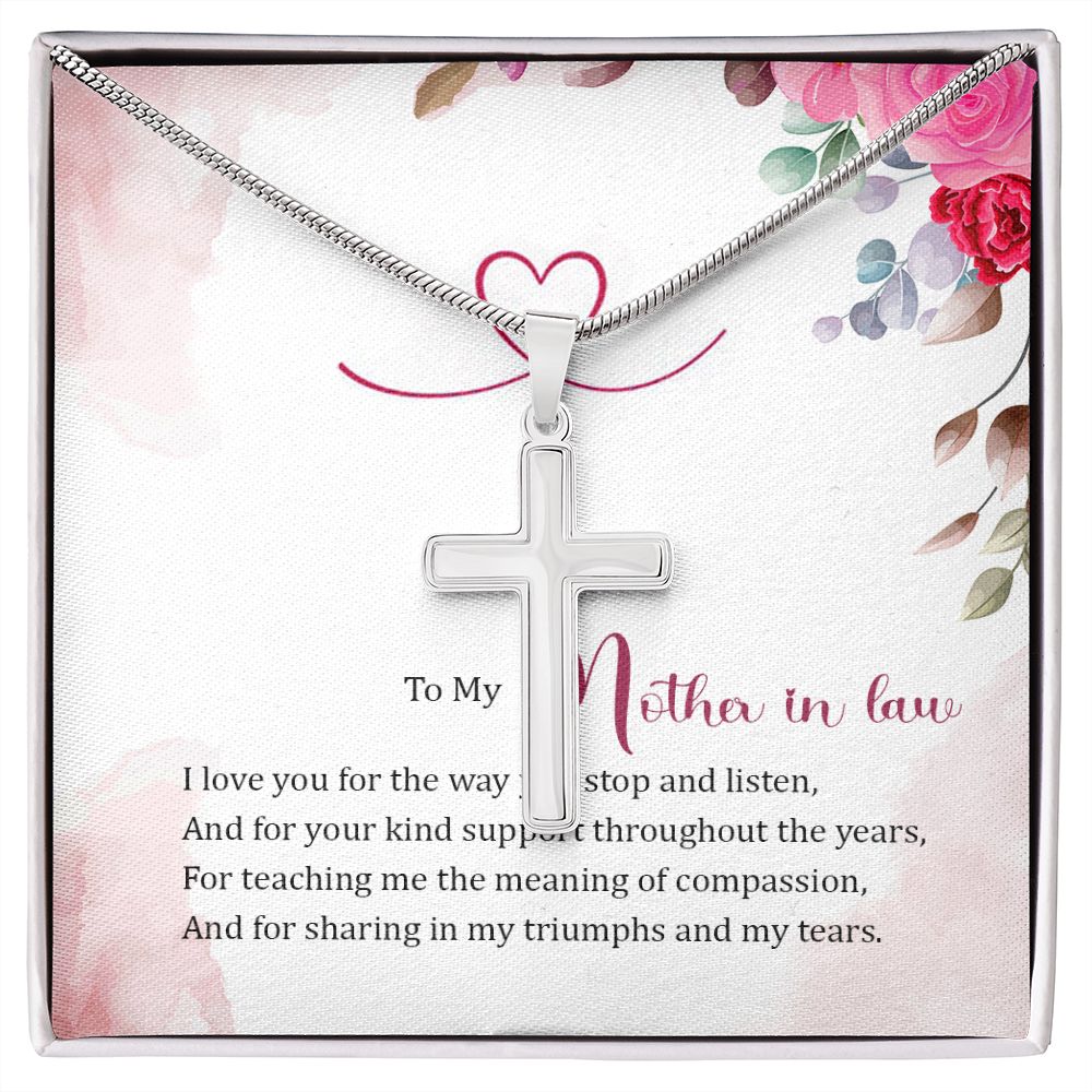 To my Mother in Law Wear your faith proudly with this stunning artisan-crafted Stainless Steel Cross Necklace.