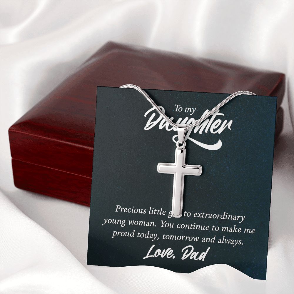 To my daughter Wear your faith proudly with this stunning artisan-crafted Stainless Steel Cross Necklace.