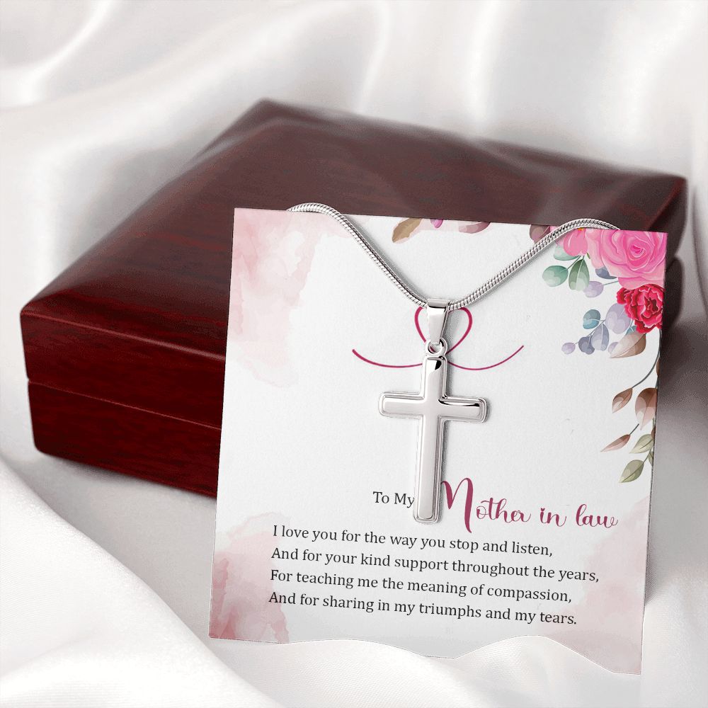 To my Mother in Law Wear your faith proudly with this stunning artisan-crafted Stainless Steel Cross Necklace.