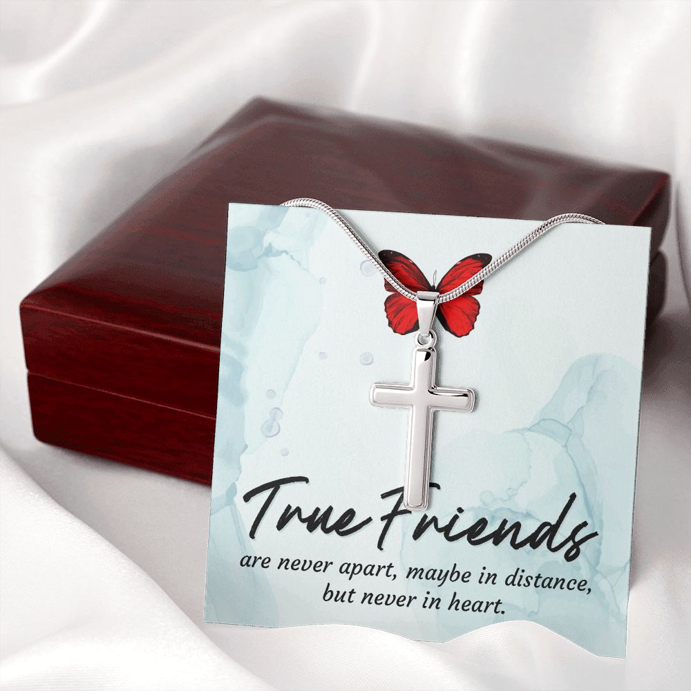 True friends Wear your faith proudly with this stunning artisan-crafted Stainless Steel Cross Necklace.