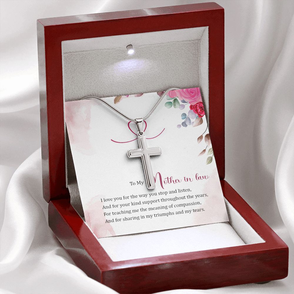 To my Mother in Law Wear your faith proudly with this stunning artisan-crafted Stainless Steel Cross Necklace.