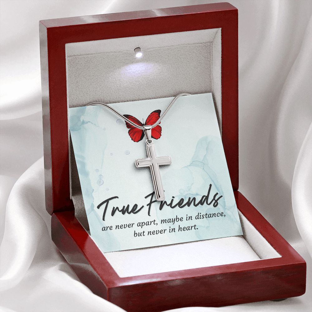 True friends Wear your faith proudly with this stunning artisan-crafted Stainless Steel Cross Necklace.