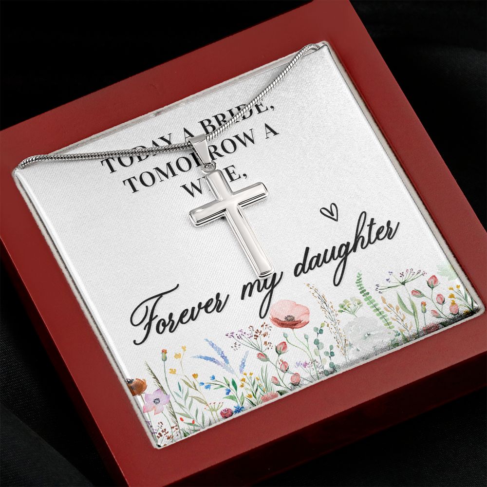 Today a bride Wear your faith proudly with this stunning artisan-crafted Stainless Steel Cross Necklace.
