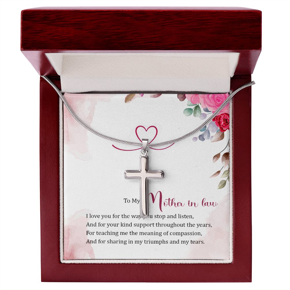 To my Mother in Law Wear your faith proudly with this stunning artisan-crafted Stainless Steel Cross Necklace.