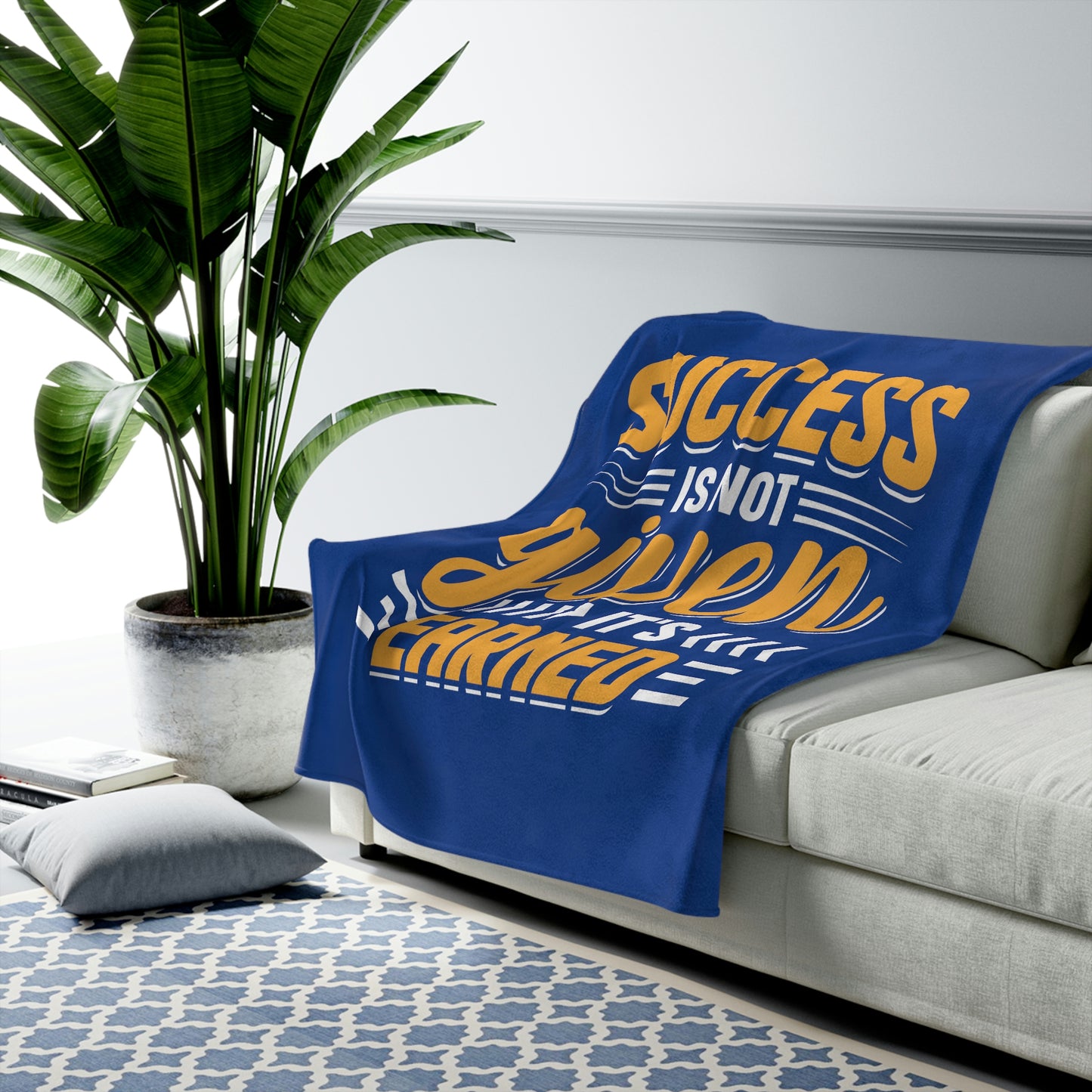 Success is not given its earned motivational blanket - Velveteen Plush Blanket