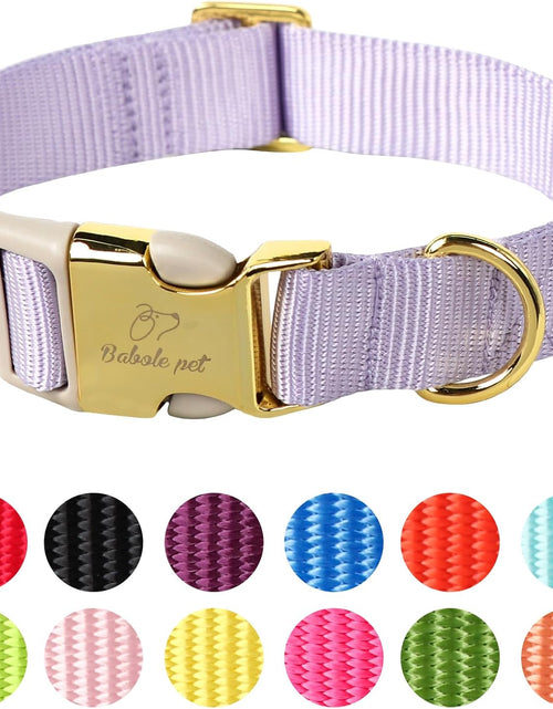 Load image into Gallery viewer, Babole Nylon Dog Collars Lavender for Small Puppy Dog,13 Colors,Adjustable Soft Comfortable Pet Collars with Safety Metal Buckle for Medium Large Boy&amp;Girl&amp;Female Dog(S)
