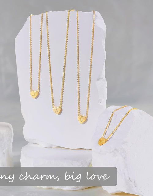Load image into Gallery viewer, Heart Initial Necklaces for Women Girls - 14K Gold Filled Heart Pendant Letter Alphabet Necklace Tiny Initial Necklaces for Women Kids Child Heart Letter Initial Necklace Birthday Gifts for Girls
