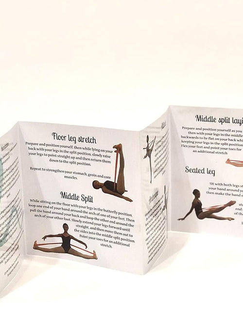 Load image into Gallery viewer, Stretch Bands Set of 2 for Ballet, Dancers, Gymnastics .Resistance Bands to Improve Flexibility, Splitting and Strenght. 3 Colors, Gift Box, Instruction Booklet, Carry Bag Including.
