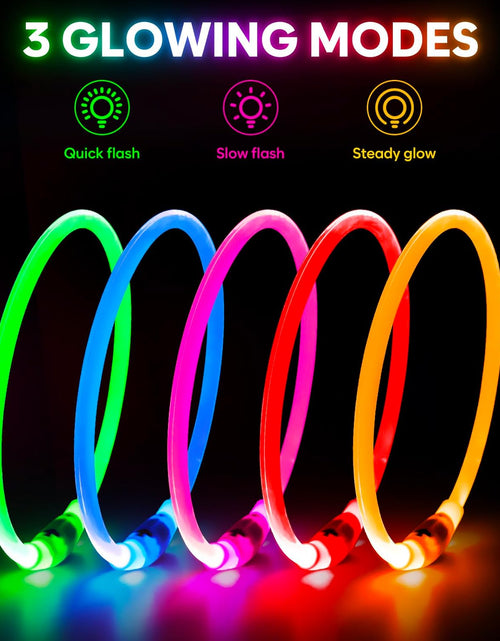 Load image into Gallery viewer, Light up Dog Collars - Rechargeable LED Dog Collar, Waterproof Glow in the Dark Puppy Collar, Lighted Dog Collar Lights for Night Walking (Green)
