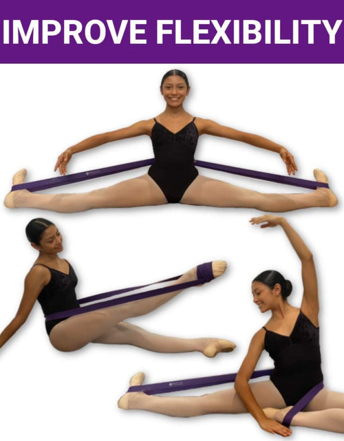 Load image into Gallery viewer, Stretch Bands Set of 2 for Ballet, Dancers, Gymnastics .Resistance Bands to Improve Flexibility, Splitting and Strenght. 3 Colors, Gift Box, Instruction Booklet, Carry Bag Including.
