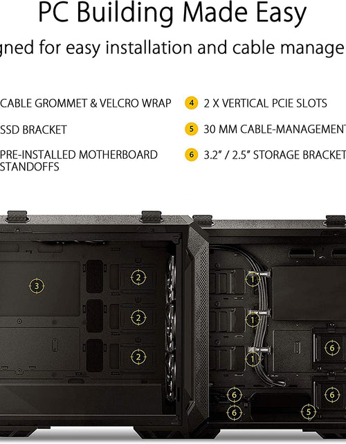 Load image into Gallery viewer, TUF Gaming GT501 Mid-Tower Computer Case for up to EATX Motherboards with USB 3.0 Front Panel Cases GT501/GRY/WITH Handle
