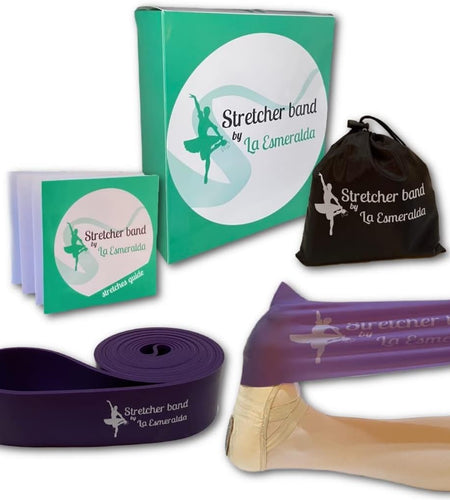 Stretch Bands Set of 2 for Ballet, Dancers, Gymnastics .Resistance Bands to Improve Flexibility, Splitting and Strenght. 3 Colors, Gift Box, Instruction Booklet, Carry Bag Including.