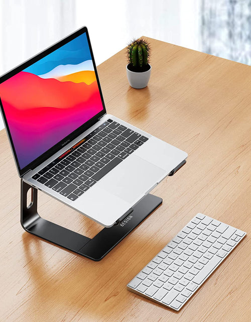 Load image into Gallery viewer, LS03 Aluminum Laptop Stand, Ergonomic Detachable Computer Stand, Riser Holder Notebook Stand Compatible with Air, Pro, Dell, HP, Lenovo More 10-15.6" Laptops, Black
