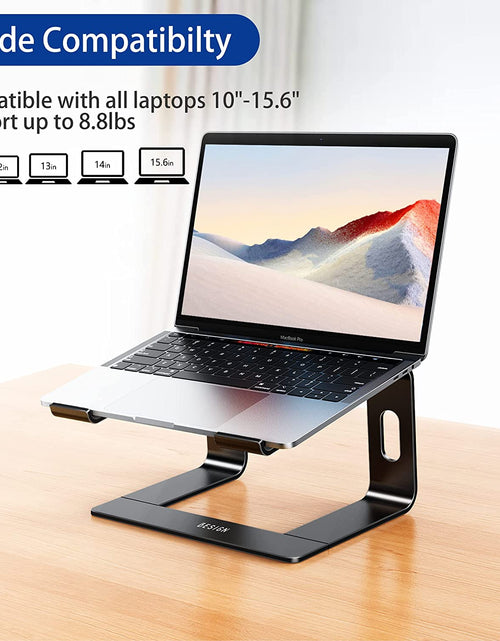 Load image into Gallery viewer, LS03 Aluminum Laptop Stand, Ergonomic Detachable Computer Stand, Riser Holder Notebook Stand Compatible with Air, Pro, Dell, HP, Lenovo More 10-15.6" Laptops, Black

