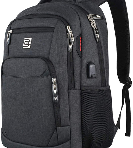 Laptop Backpack,Business Travel anti Theft Slim Durable Laptops Backpack with USB Charging Port,Water Resistant College School Computer Bag for Women & Men Fits 15.6 Inch Laptop and Notebook - Black