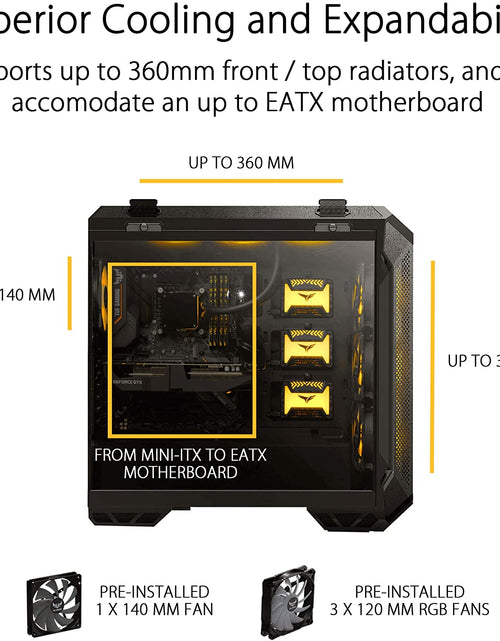 Load image into Gallery viewer, TUF Gaming GT501 Mid-Tower Computer Case for up to EATX Motherboards with USB 3.0 Front Panel Cases GT501/GRY/WITH Handle

