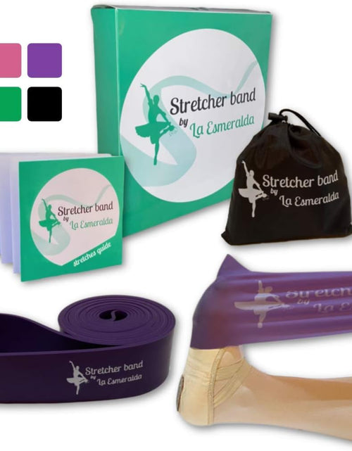 Load image into Gallery viewer, Stretch Bands Set of 2 for Ballet, Dancers, Gymnastics .Resistance Bands to Improve Flexibility, Splitting and Strenght. 3 Colors, Gift Box, Instruction Booklet, Carry Bag Including.
