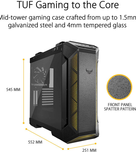 TUF Gaming GT501 Mid-Tower Computer Case for up to EATX Motherboards with USB 3.0 Front Panel Cases GT501/GRY/WITH Handle