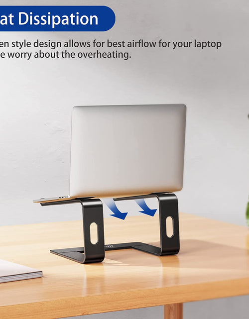 Load image into Gallery viewer, LS03 Aluminum Laptop Stand, Ergonomic Detachable Computer Stand, Riser Holder Notebook Stand Compatible with Air, Pro, Dell, HP, Lenovo More 10-15.6" Laptops, Black
