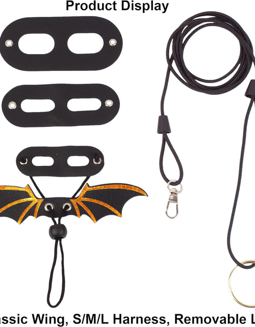 Load image into Gallery viewer, Bearded Dragon Leash Harness, 3 Size Pack Leather Wing Lizard Harness with Removable Lizard Leash for Bearded Dragon Lizard Reptiles (Black)
