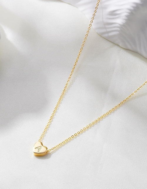 Load image into Gallery viewer, Heart Initial Necklaces for Women Girls - 14K Gold Filled Heart Pendant Letter Alphabet Necklace Tiny Initial Necklaces for Women Kids Child Heart Letter Initial Necklace Birthday Gifts for Girls
