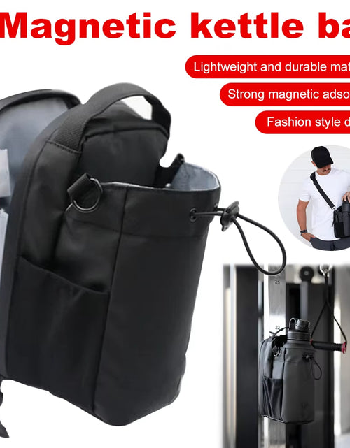 Load image into Gallery viewer, Magnetic Gym Bag Large Capacity Magnetic Carrier Bag with Phone Pocket Portable Gym Water Bottle Pouch Gym Accessories Organizer
