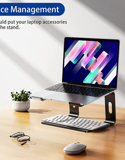 Load image into Gallery viewer, LS03 Aluminum Laptop Stand, Ergonomic Detachable Computer Stand, Riser Holder Notebook Stand Compatible with Air, Pro, Dell, HP, Lenovo More 10-15.6" Laptops, Black
