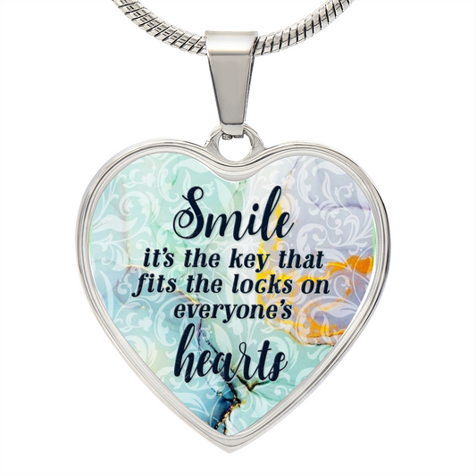 Smile Beautiful snake chain sturdy with beautiful heart pendant