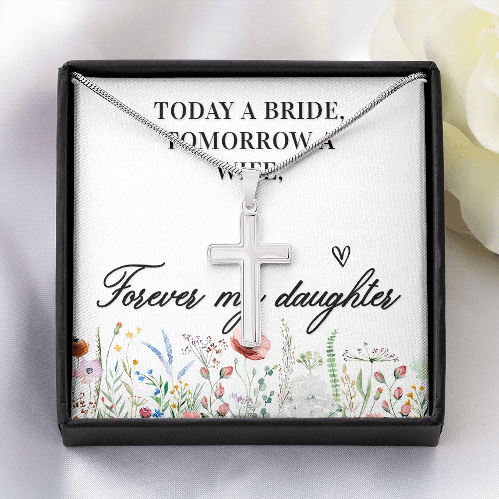 Today a bride Wear your faith proudly with this stunning artisan-crafted Stainless Steel Cross Necklace.