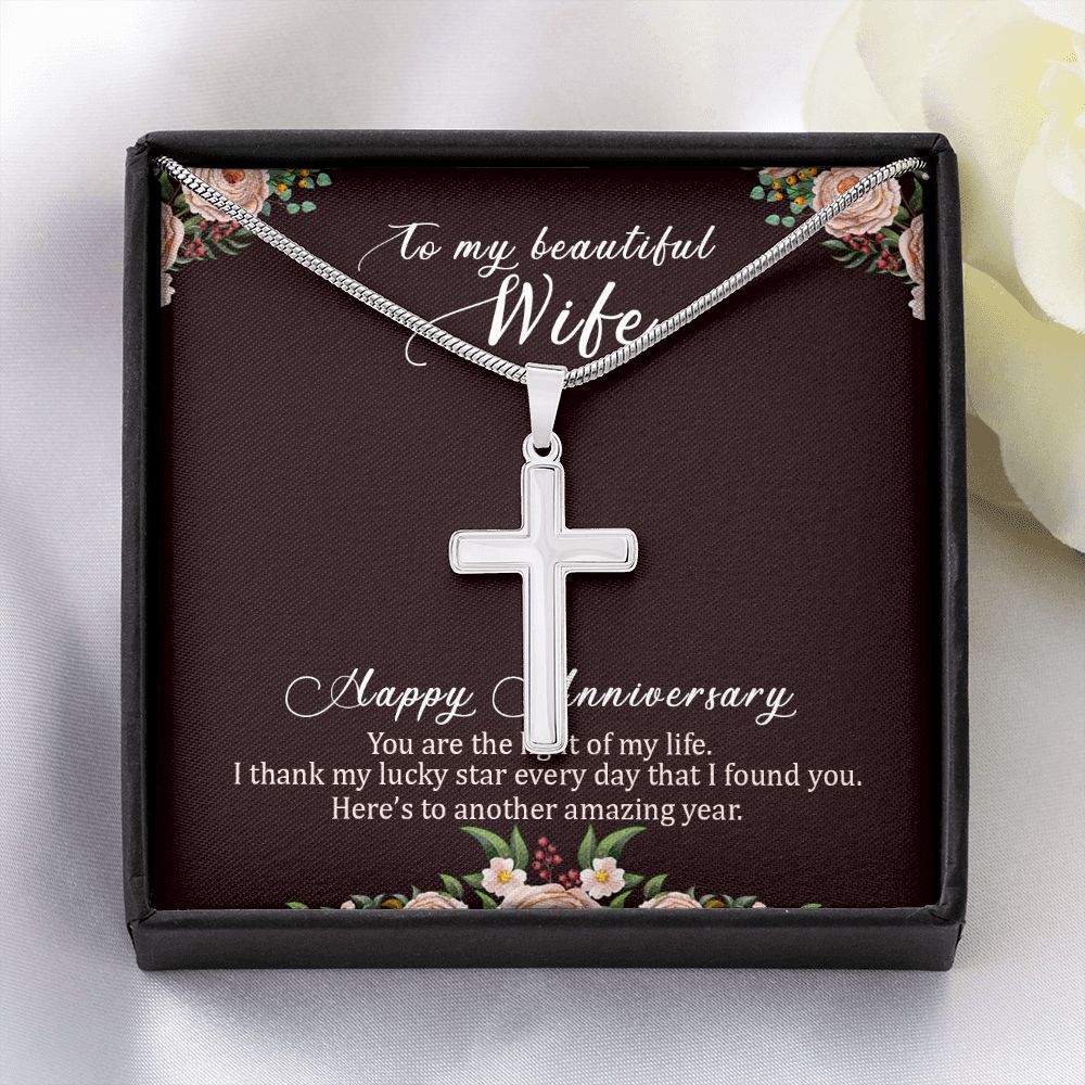 To my beautiful wife happy anniversary Wear your faith proudly with this stunning artisan-crafted Stainless Steel Cross Necklace.
