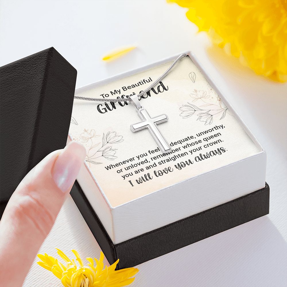 to my girlfriend - whenever you feel inadequate Stainless steel necklace perfect for gift