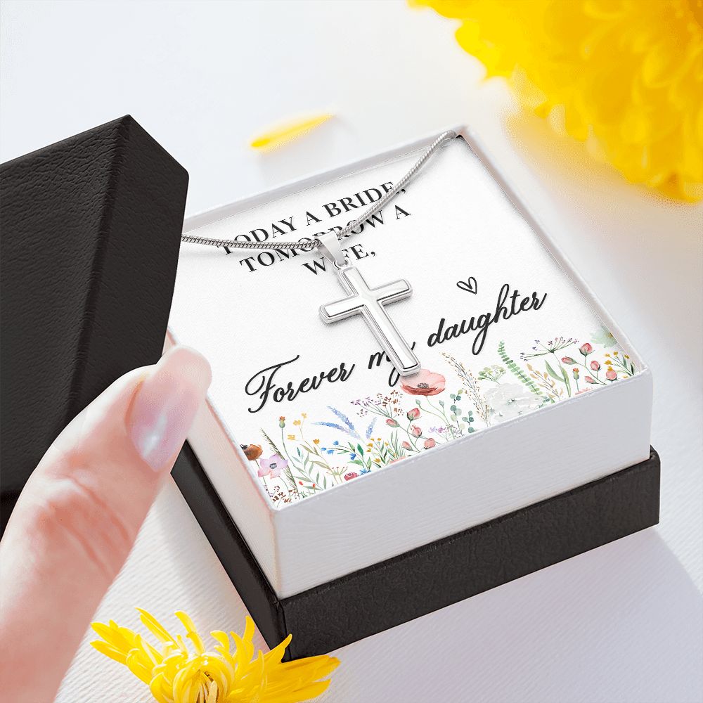 Today a bride Wear your faith proudly with this stunning artisan-crafted Stainless Steel Cross Necklace.