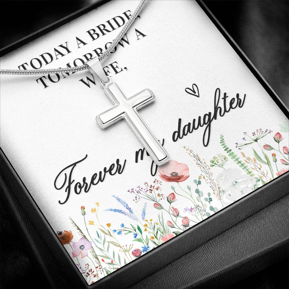Today a bride Wear your faith proudly with this stunning artisan-crafted Stainless Steel Cross Necklace.