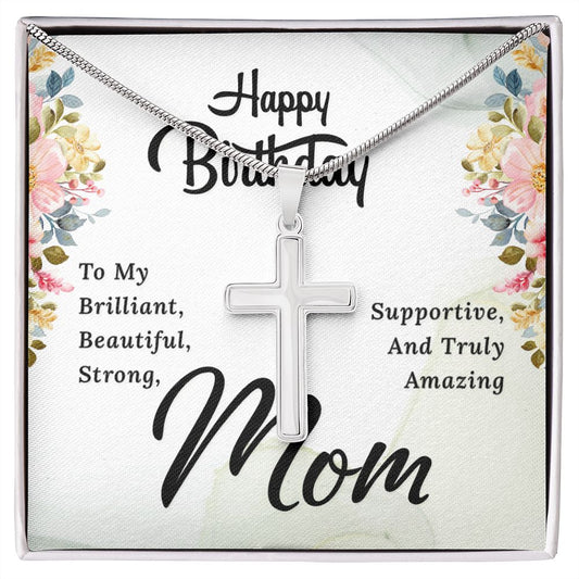 Happy Birthday Mom. Wear your faith proudly with this stunning artisan-crafted Stainless Steel Cross Necklace.