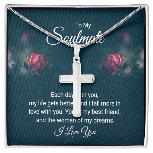 To my soulmate - each day with you Wear your faith proudly with this stunning artisan-crafted Stainless Steel Cross Necklace.