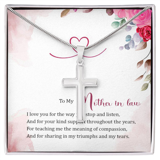 To my Mother in Law Wear your faith proudly with this stunning artisan-crafted Stainless Steel Cross Necklace.