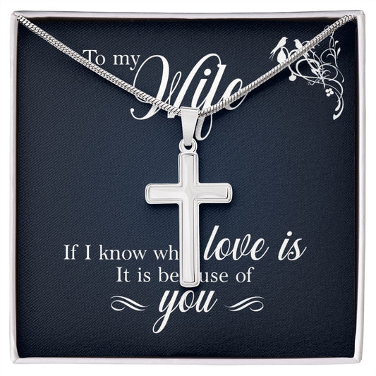 If I know what love is Wear your faith proudly with this stunning artisan-crafted Stainless Steel Cross Necklace.