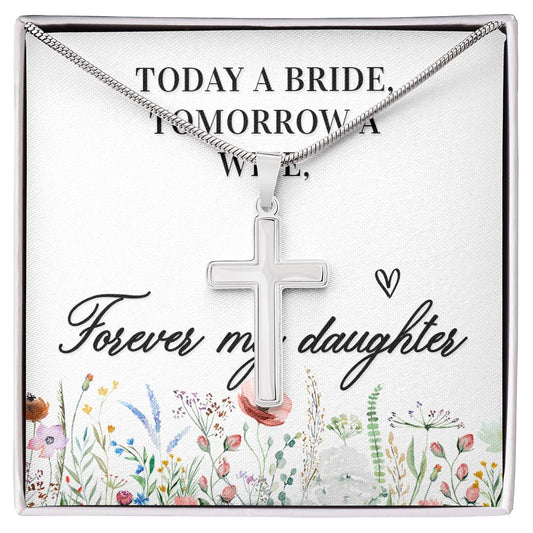 Today a bride Wear your faith proudly with this stunning artisan-crafted Stainless Steel Cross Necklace.