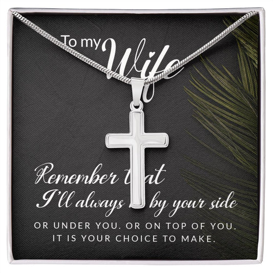 Remember that I'll always Wear your faith proudly with this stunning artisan-crafted Stainless Steel Cross Necklace.