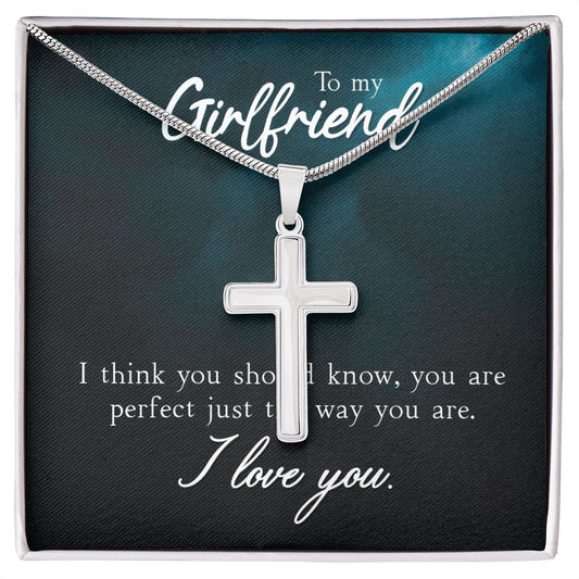 To my girlfriend-I think you should know Wear your faith proudly with this stunning artisan-crafted Stainless Steel Cross Necklace.