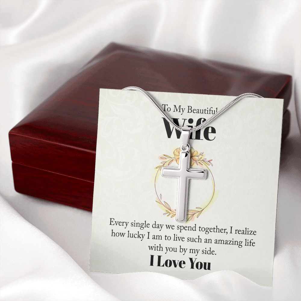 To my beautiful wife - every single day we spend together Stainless steel necklace perfect for gift
