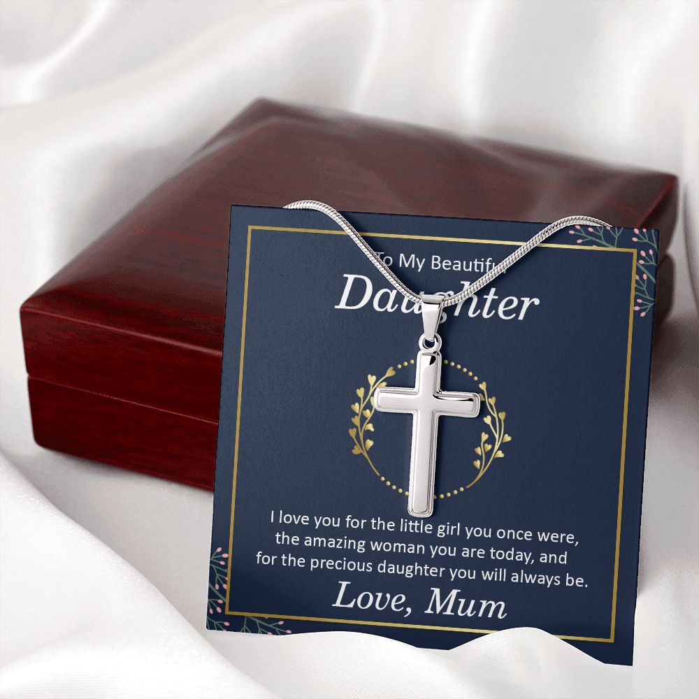 To my beautiful daughter - i love you Wear your faith proudly with this stunning artisan-crafted Stainless Steel Cross Necklace.